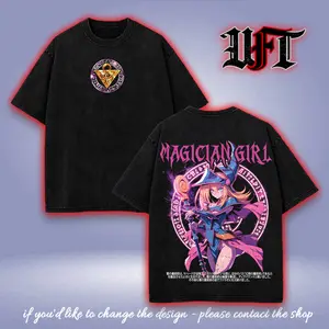 Dark Magician pink girl yugioh yugioh v2 duel monster anime game movie 2 sided washed tshirt graphic tees hoodie menswear