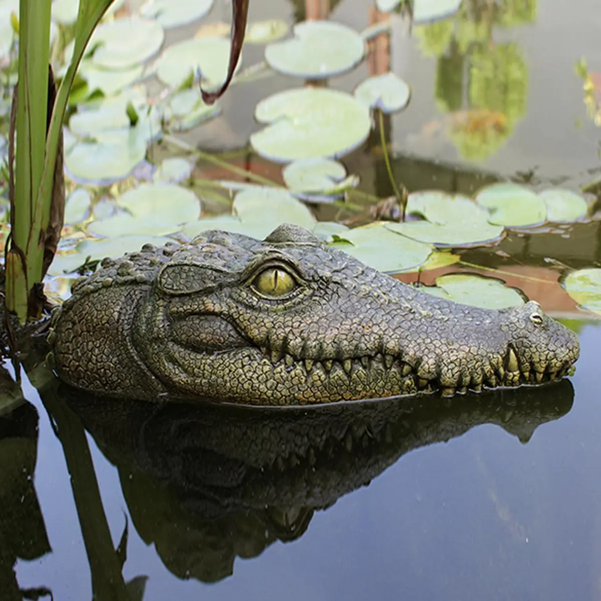Lifelike Crocodile Ornament, 1 Count Floating Crocodile Decoration, Garden Decoration, Garden Accessories, Home Decor, Collection, Decoration for Pond, Gift for Friend, Garden Sculptures Statues
