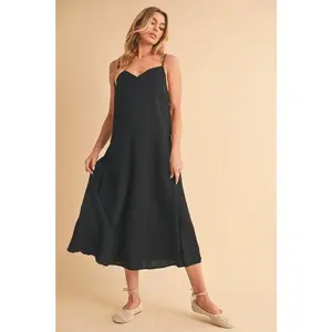 Side Button Midi Cami Dress