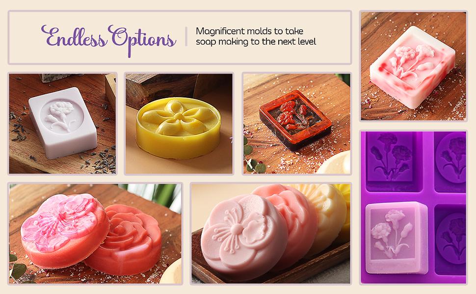 CraftZee Large Soap Making Kit with Shea Butter Soap Base, Cutter Box, Silicone Loaf Molds, Fragrances, Rose Petals, Instruction Manual & More