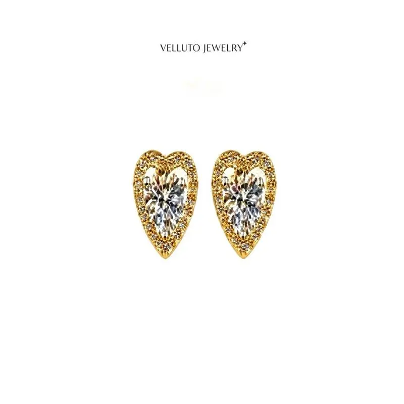 1158MEG Platinum-Plated Moissanite Earrings, 1.0 ct total weight — high color dispersion; refined details; suitable for wedding wear