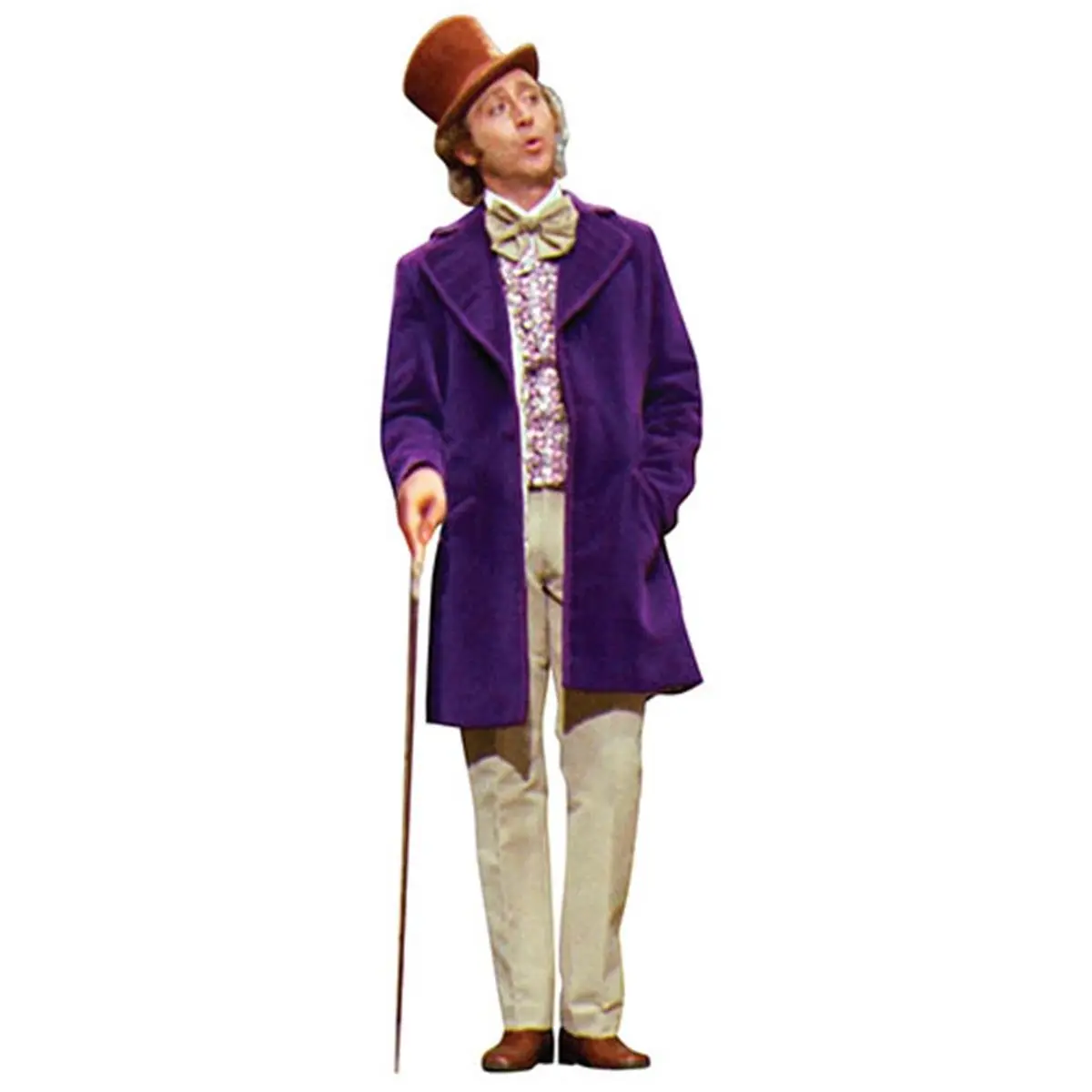Willy Wonka Decorative 74x23 in Repositionable Hanging Laminated Cardboard Photo Print with Vinyl Surface, Indoor Home Decor Wall Graphic for Chocolate Factory Fans, 74 X 23 In