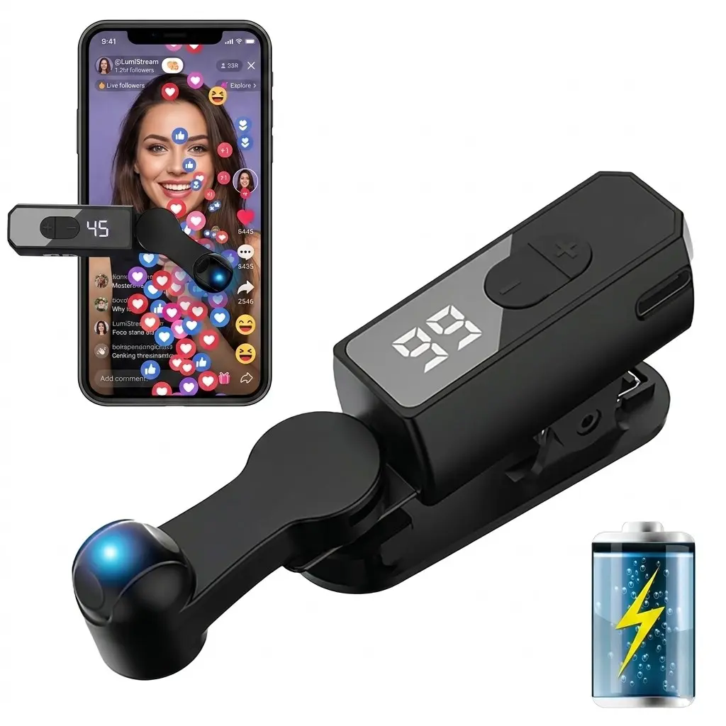 Auto Clicker for iPhone, iPad & Android – Wireless Rechargeable Smart Screen Tapper with 107 Speed Settings, Hands-Free TikTok Live Likes, Auto Tap Device for Gaming & Repetitive Tasks, Easy Clip-On Design, Smartphone
