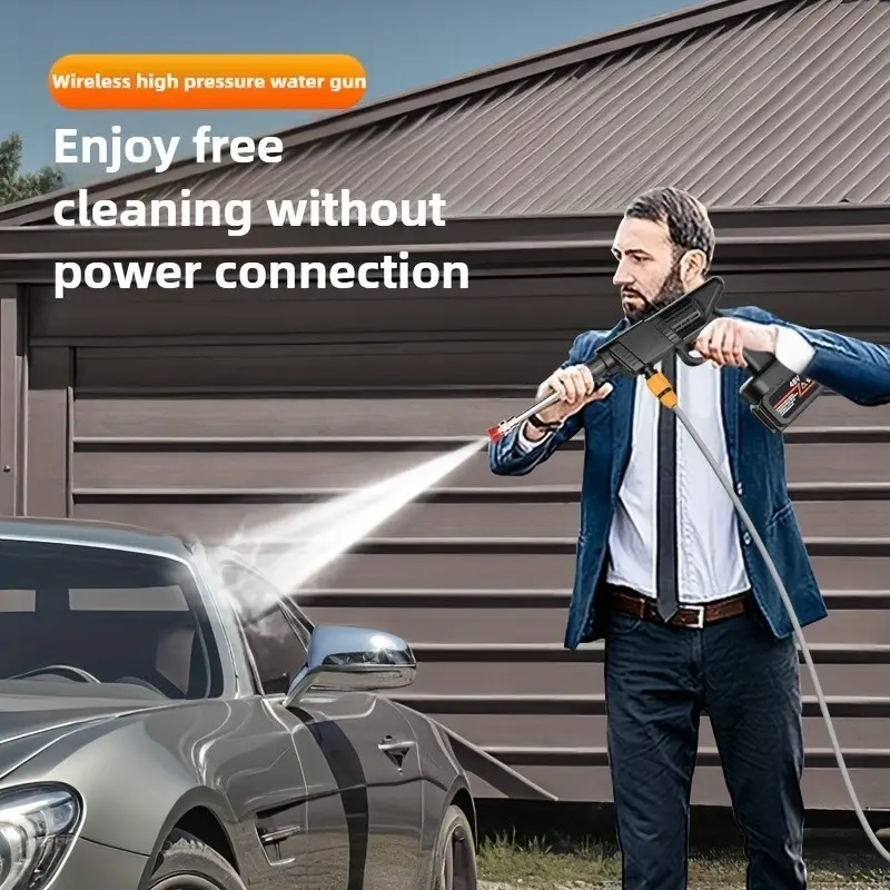 2026 Upgraded Cordless Electric Power Washer - Portable High-Pressure Spray Gun with Rechargeable Battery, for Cars, Windows, Patio, Tools & Hardware Power Tools Use, Powerful On-the-Go Cleaning