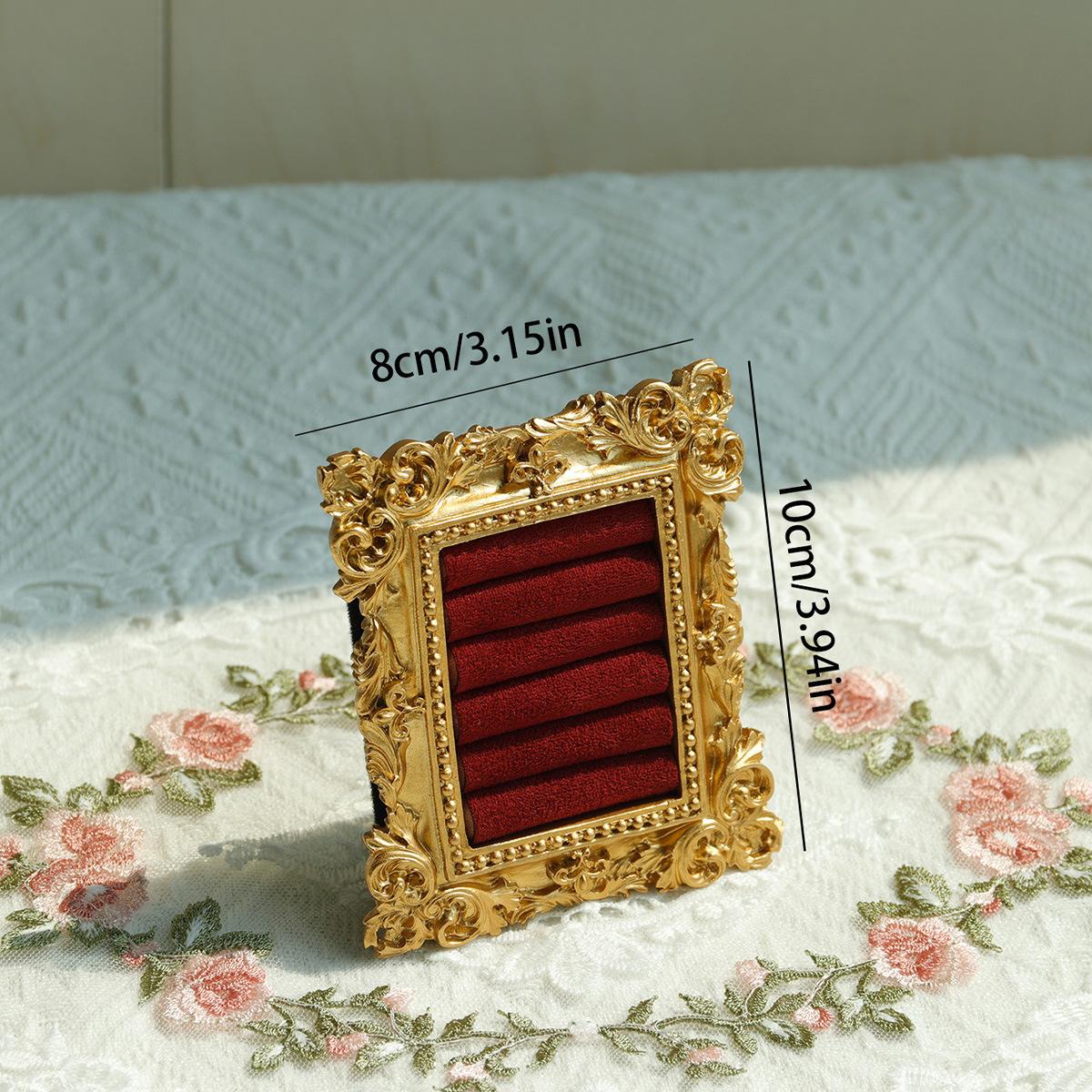 Vintage Jewelry Display Stand,Velvet Rings & Earring Photo Frame Holder,Horizontal Vertical Standing Props For Jewelry