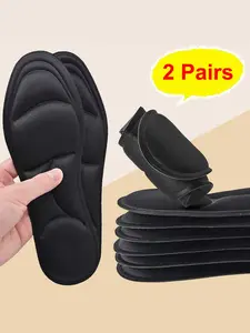 2 Pairs Memory Cotton Insoles Thick Comfortable Sweat Absorbent Shockproof, Casual Shoes Sports Shoes, Perfect for Daily Wear