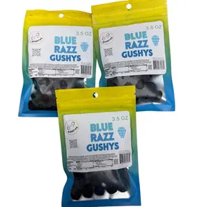 Que Quieres Blue Razz Gushys Gummy Candies, 3.5 oz Pack - 3 Pack
