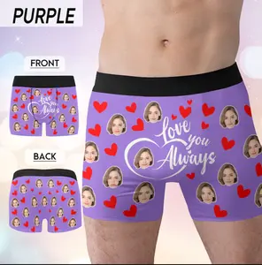 Custom boxers with Photo&Text, Personalized Underwear with Photo, Picture Print boxers Briefs, Custom boxers Gift for Boyfriend/Husband/Dad Menswear Birthday Customized Polyester ethika boxers