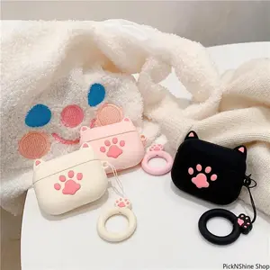 Cute Cartoon Cat Silicone pk Protective Cover for Wireless Headphones/Earphones, Compatible with Pro 2nd Gen, 1, 2, 3 Models, Fashion Accessory