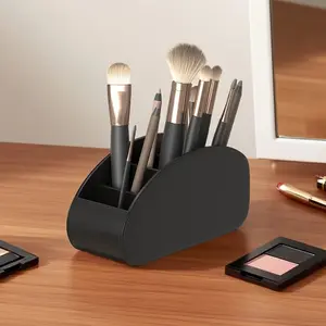 Multifunctional Desktop Organizer Box, Arc Design Multi-Compartment, Remote Control Holder, Pen Stand, Cosmetics Storage Tray