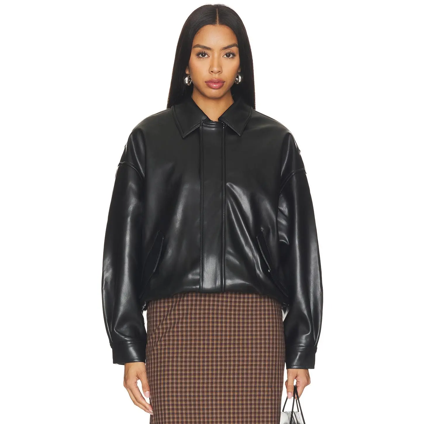 LIONESS Kenny Bomber Jacket in Jet Black