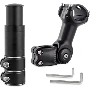 Adjustable Bike Stem Riser, Bike Handlebar Extender Set 31.8mm 60 °   for Mountain Road Bike Stem Cycling Comfortable