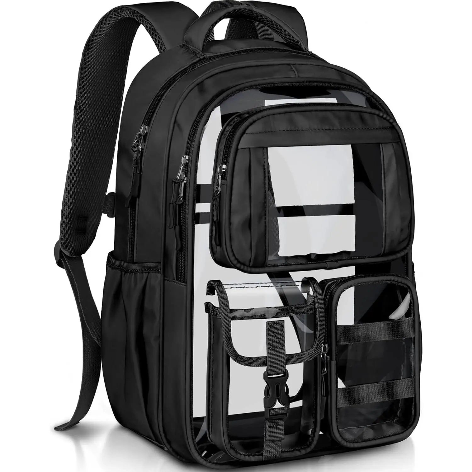 Clear Backpack for Girls, Heavy Duty Transparent Bookbag for , See Through Cute Backpacks for Elementary Primary School Work  Travel - Black