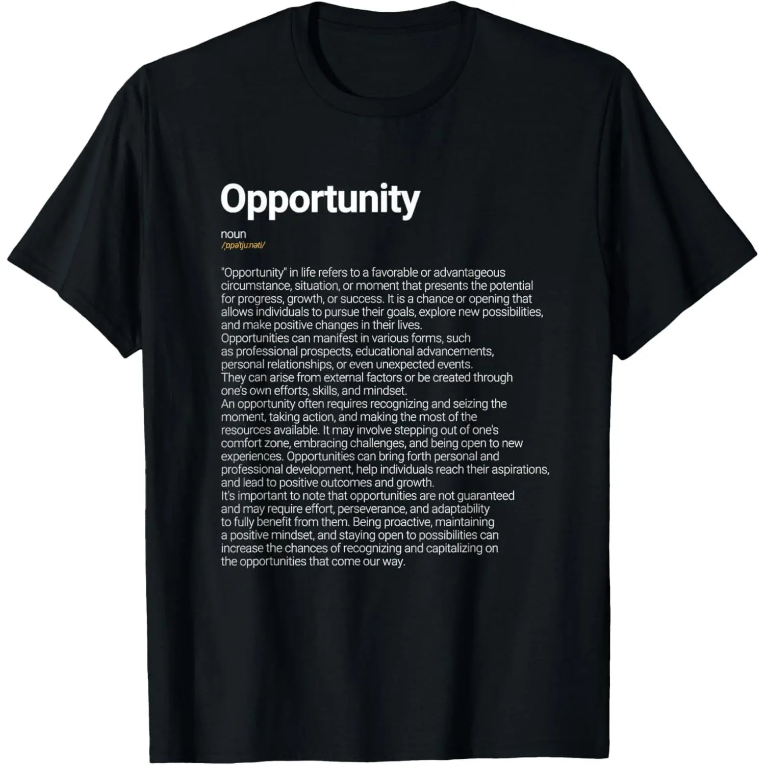 100%cotton opportunity Funny dictionary definition T-Shirt