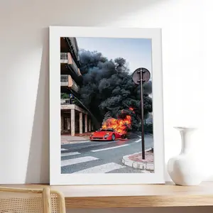 Classic Car S, Ferrari F40 Photo,vintage, couple，Minimalist Neutral Poster Print, Aesthetic Wall Decor for Bedroom.