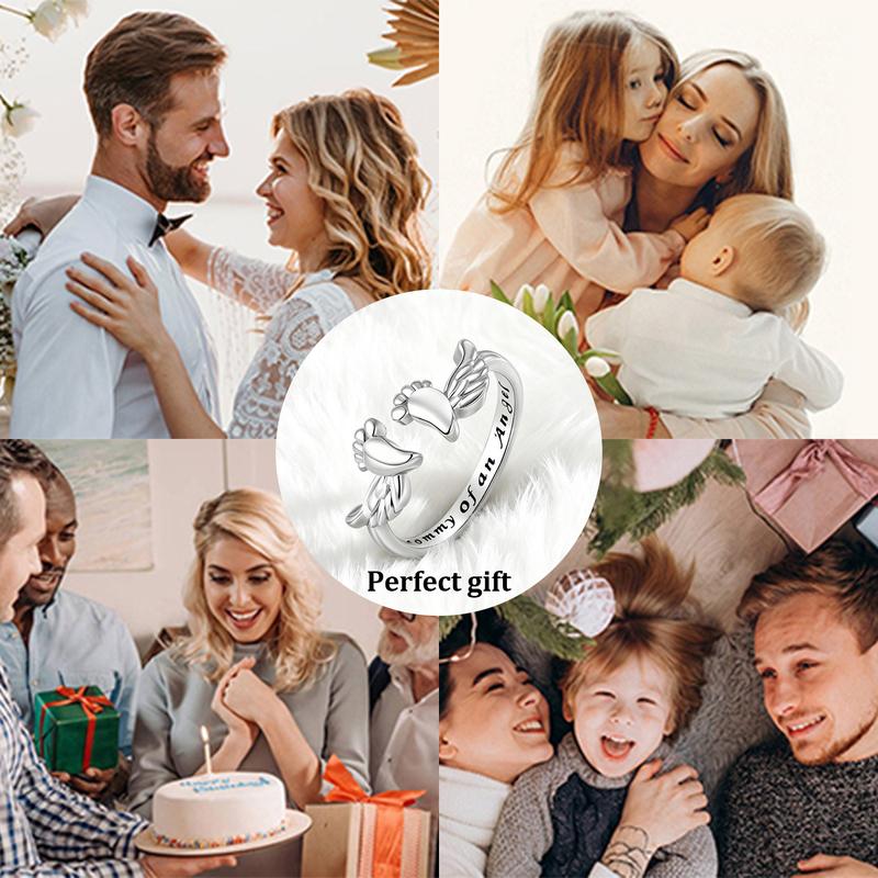 SGGUI Adjustable Angel Wing Loss Son/Daughter Mommy of an Angel Memorial Jewelry Sympathy Gift for Women Mom SGGUI Adjustable Angel Wing Loss Son/Daughter Mommy of an Angel Memorial Jewelry Sympathy Gift for Women Mom