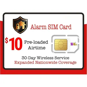 SIM Card for GSM Business Office  Burglar Anti-  System &  | 3 in 1 Simcard - Standard  Nano | No Contract 30 Days  Service ($10  SIM Kit)