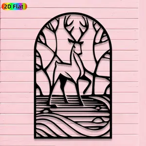 1pc Avant - Garde Deer Metal Wall Art, Avant - Garde Deer Statue Mural, Iron Craft, Perfect for Living Room, Garden, Zoo Corner Decor, Intricate Craftsmanship, Artistic Metalwork, Christmas Decor, Ideal Gift for Nature Lovers