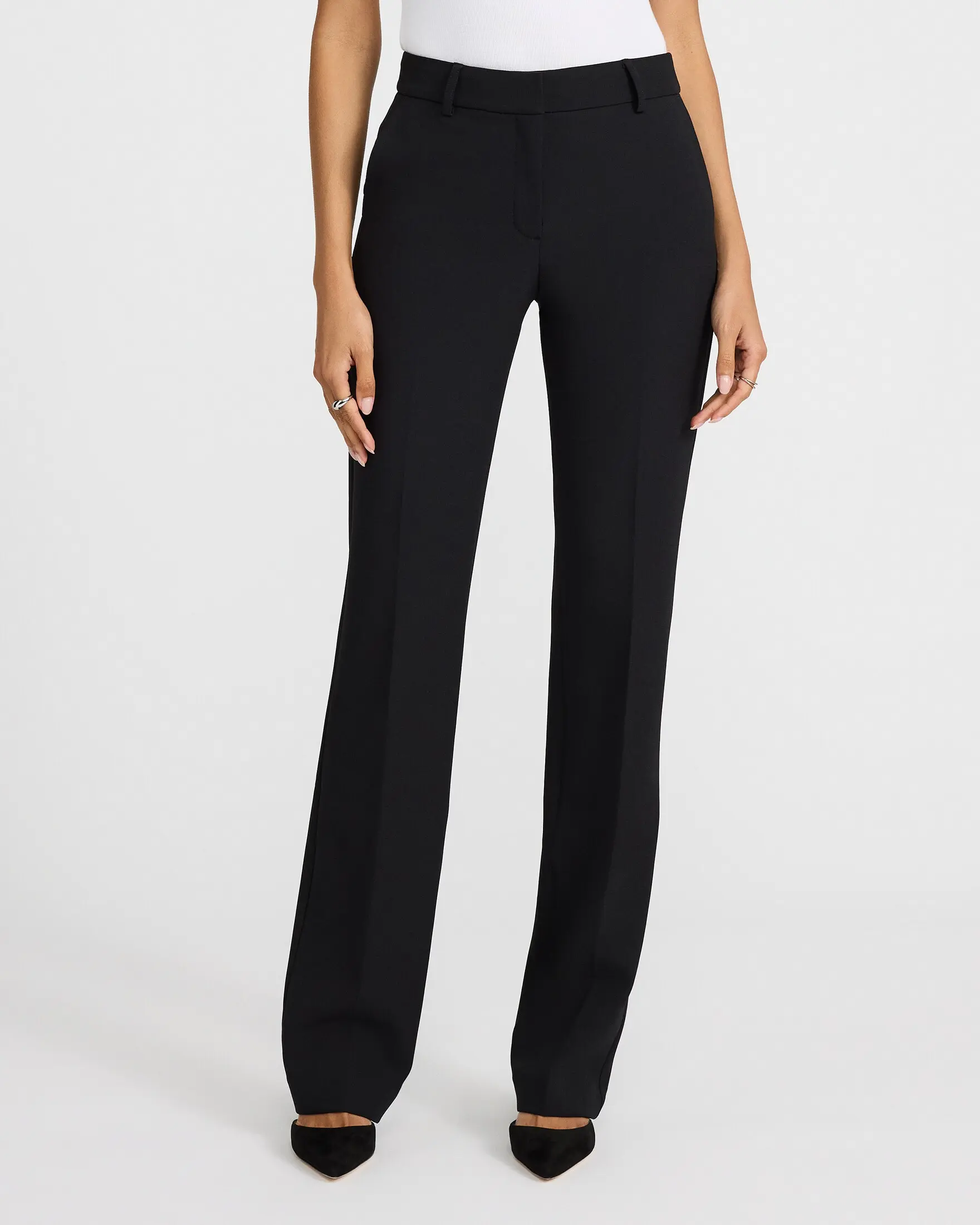 Express Editor Studio Stretch Twill Mid Rise Bootcut Pant, Spandex, Short, Bottoms
