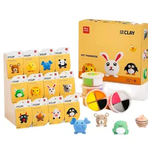 Air Dry Clay - Assorted Shapes in Yellow Packaging with Pet Paradise Theme, Includes Various Animal Characters and Balls