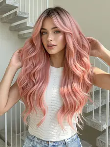 Women's Synthetic Fiber Wig, 26 Inches Long, Heat Resistant, Dyeable, Perfect for Daily Wear & Special Occasions, Synthetic Material Wigs, Synthetic Hair Wig