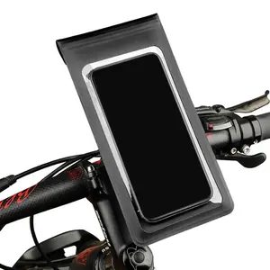 Detachable Motorcycle Phone Holders with Pouch, Waterproof Bike Phone Bag with Touchscreen TPU Bicycle Holder, Handlebar Accessories for Electric Bike, Road/Mountain Bike, Stand