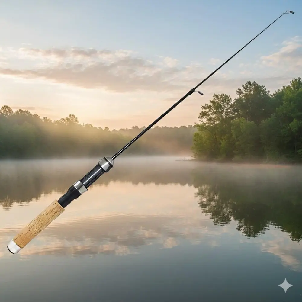 Foldable Portable Ice Fishing Rod，3-Section Adjustable 25-60cm，Non-Slip Grip Lightweight & Durable，High Sensitivity Spinning Cast Design for Winter Ice Fishing，Perfect for Shrimps and Ice Flies，Easy Storage Compact Ice Rod.