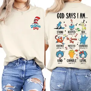 Adult & Youth Dr Seuss Shirt, God Says I Am Super Soft and Comfy Crewneck, Bible Verse Shirt, Dr Seuss Tee, Cat In The Hat, Dr Seuss Day, Front And Back [Tshirt - Sweatshirt]