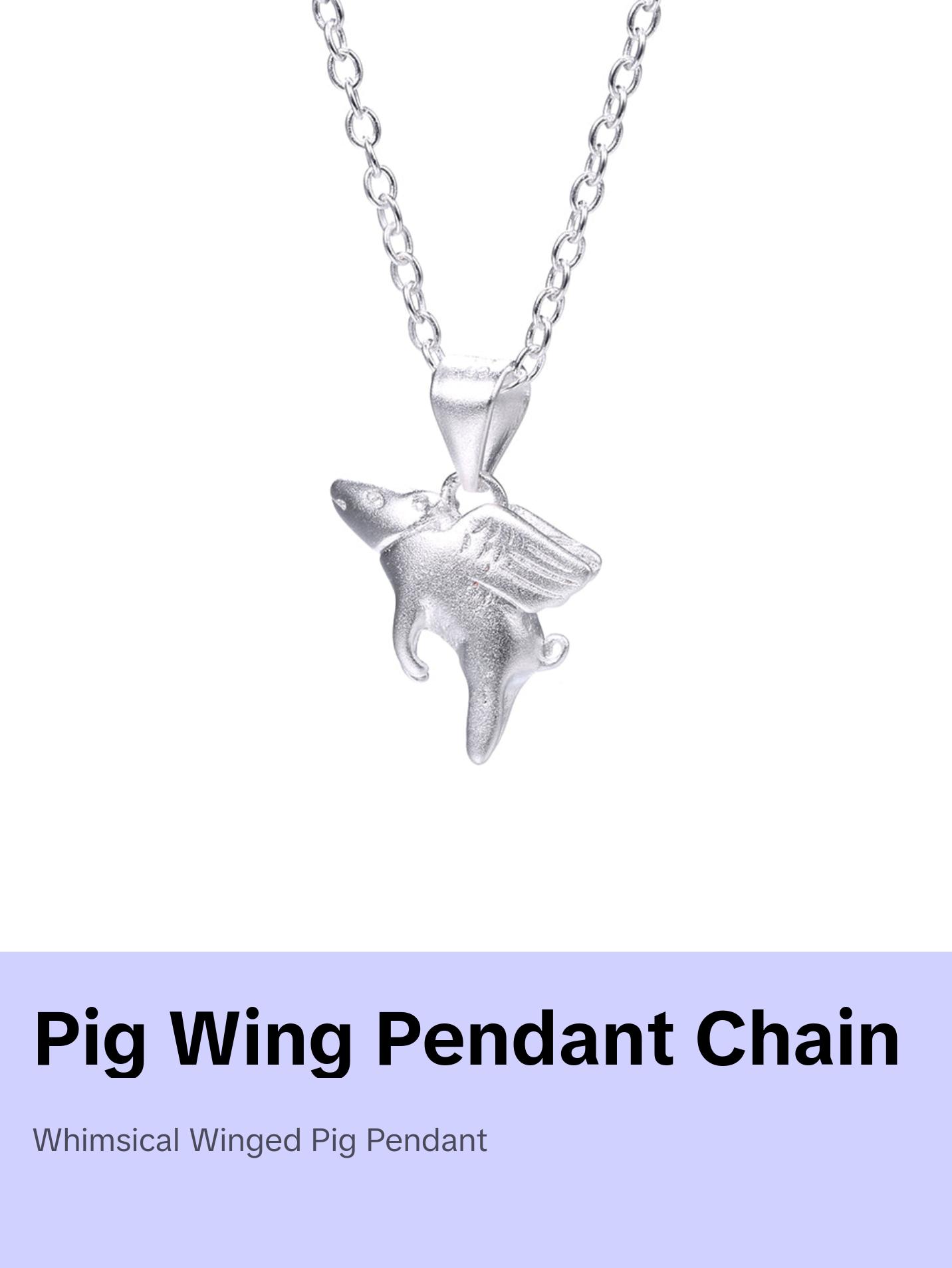 Sterling Silver When Pigs Fly Necklace