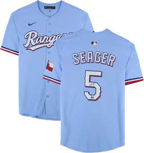 Corey Seager Texas Rangers Autographed Light Blue Nike Replica Jersey - Fanatics Authentic Certified