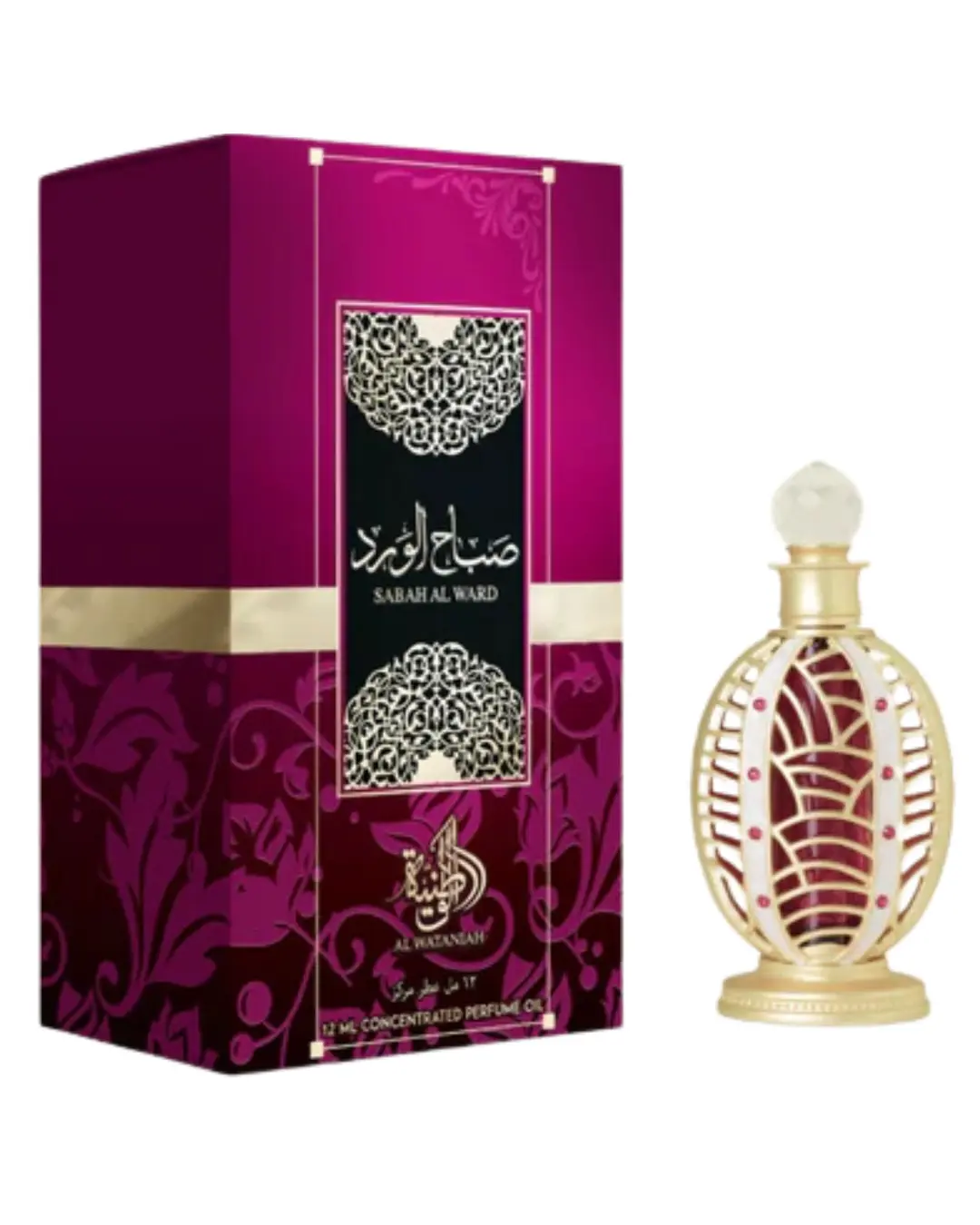 AL WATANIAH Pure Concentrated Sabah Al Ward Natural Oud EDP Perfume - 12ml Warm Spice Saffron Ethnic Oud Unisex Fragrance, Single Item (Beauty & Personal Care)