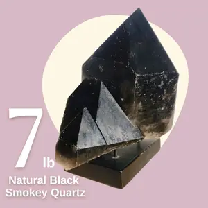HUGE 7lb Elestial  Natural Morian Black Smokey Quartz