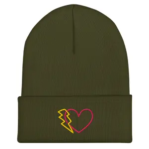 Lightning Heart Cuffed Beanie