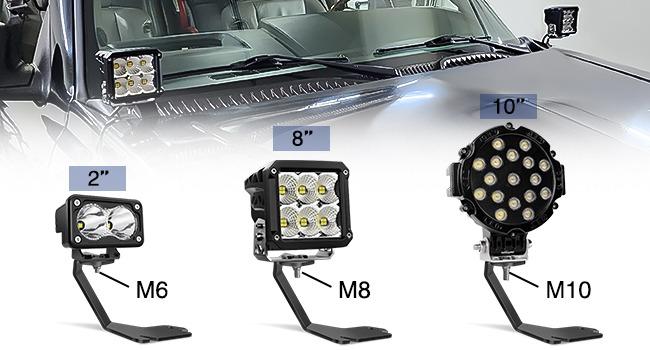 Nilight Ditch Light Brackets Hood Hinges Mount Bracket Kit for Auxiliary Offroad LED Pod Work Lighting on 1999-2006 Chevrolet Silverado Tahoe Suburban GMC Sierra Yukon