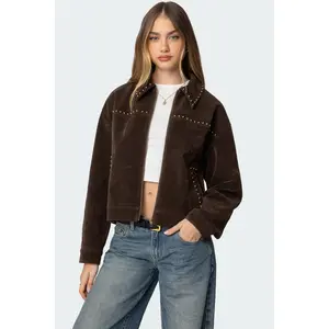 Memphis Studded Faux Suede Jacket