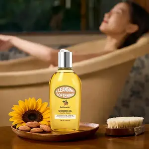 lakerain 1 Count Almond Cleansing Bath Oil, Shower Oil, Cleanses and Nourishes Skin, Soothes and Softens Skin, Silky-smooth Texture without a Greasy Film, A 3-in-1 Versatile Oil: Body Wash Moisturizing, Bath Essence, and Shavin