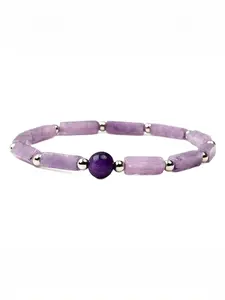 Amethyst square pillar round bead bracelet, improving your sleep and earning money in a better state, Elegant Bangle, Crystal Bracelets