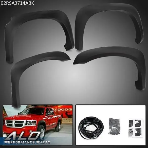 4x Front Rear Fender Flares Wheel Cover Fit For 05-11 Dodge Dakota Factory Style 4x Front Rear Fender Flares Wheel Cover Fit For 05-11 Dodge Dakota Factory Style