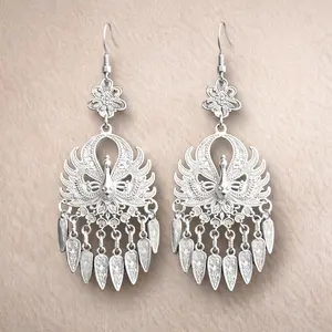 Boho Handmade Tassel Earrings Miao Embroidery Lightweight Ethnic Jewelry Gift Boho Handmade Tassel Earrings Miao Embroidery Lightweight Ethnic Jewelry Gift