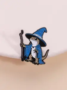 Cute Lizard Wizard Design Brooch, Durable Metal Pins, Fashionable Cartoon Brooch for Women & Men, Hat Pins, Enamel Pin Suitable for Backpacks, Jeans, Scarves, Hats Decoration, Trendy All-match & Exquisite Brooch for Birthday Gift, Fashion Accessory