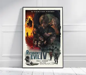 Resident Evil 4 Remake Poster: Horror Game Art Print NO FRAMED