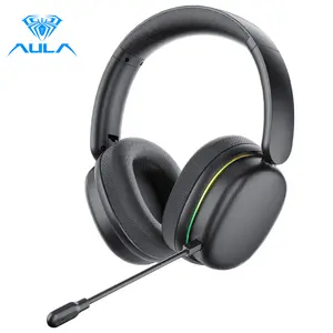 AULA G7 Pro Black Wireless Gaming Bluetooth Headphones, 7.1 Surround Sound, Low-Latency Audio, AI Noise-Canceling Mic, RGB Over-Ear Bluetooth
