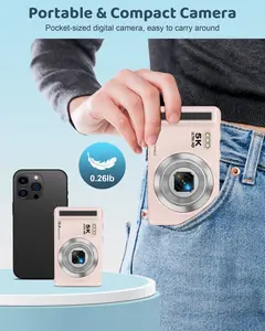 2026 Pink Digital Camera  Autofocus Point and Shoot Digital Camera for Photography  UHD 2.8'' Screen Compact Portable Camera with 32GB SD Card