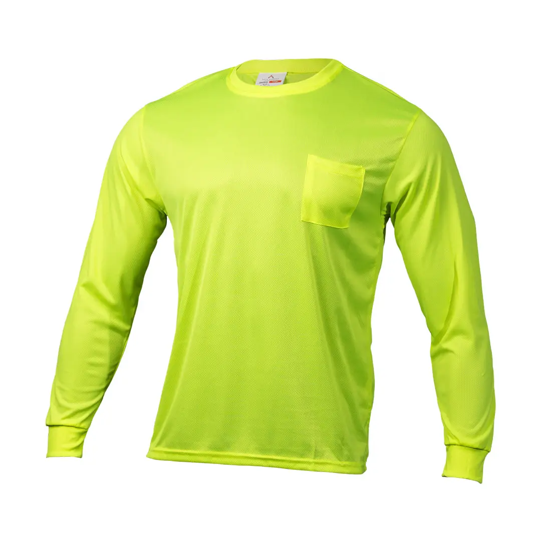 High Visibility Yellow Safety Long Sleeve Shirt Custom