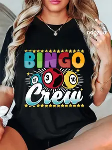 100% Cotton Unisex Bingo Player Gambling - Bingo Crew T-Shirt Casual Graphic Printed Tee