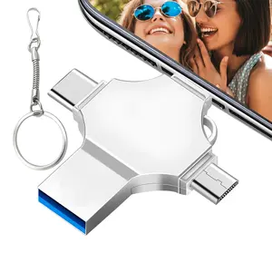 Flash Drive for iPhone 256GB 128GB, 4 in 1 USB Type C Memory Stick, Photo Stick External Storage Thumb Drive for iPhone iPad Android Computer,