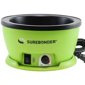 Surebonder Hot Glue Skillet Pot for Floral Projects and Crafting, Dip Your Project into Pot of Hot Glue, Adjustable Temperature, 5.25" Diameter, 1" Depth