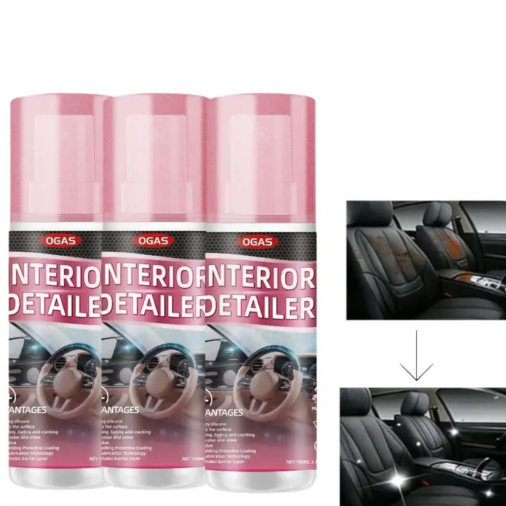 100ml Multi-Purpose Car Cleaner – Polishes Leather, Plastic & Rubber, UV Protection, Anti-Aging, User-Friendly Spray for Effortless Car Interior Maintenance