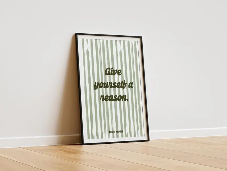 Noah Kahan Inspired Print, Give Yourself a Reason, Stick Season Wall Art, Sage Green Music Poster, Gift for Noah Kahan Fan [UNFRAMED]