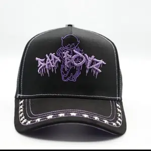 Hat Black Purple Sad Boy Stars Crystals